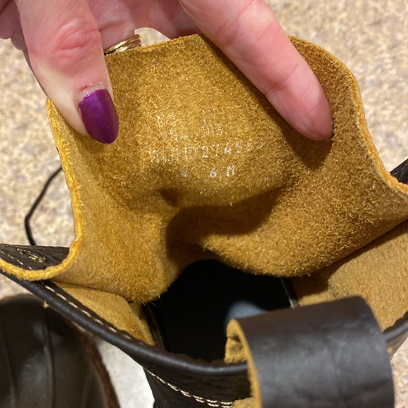 🔥Flash Sale🔥L.L. Bean Boots 8” Bison Leather Rubber Dk Brown Red 6M 274563 Duck - Picture 10 of 17